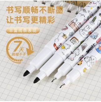 7天脱帽不干小狗图小双头勾线笔