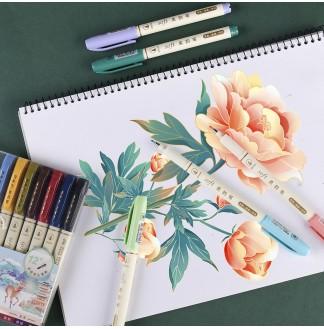 柔韵笔四季色手绘软头...