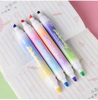星光璀璨双头叠色4支装荧光笔