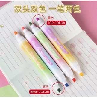 银河梦旅双头叠色4支装荧光笔
