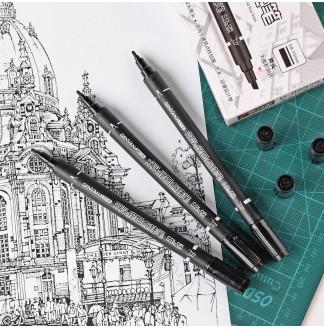 点柱笔双头建筑绘图水性马克笔