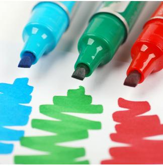 粗细笔划大双头12色套装记号笔