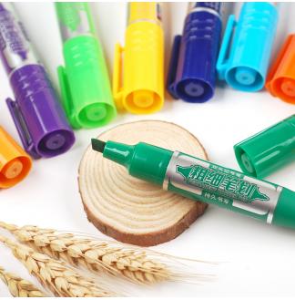 粗细笔划大双头12色套装记号笔